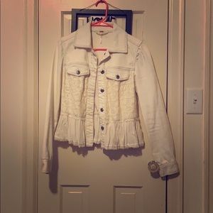 Free People Cream Denim Jacket